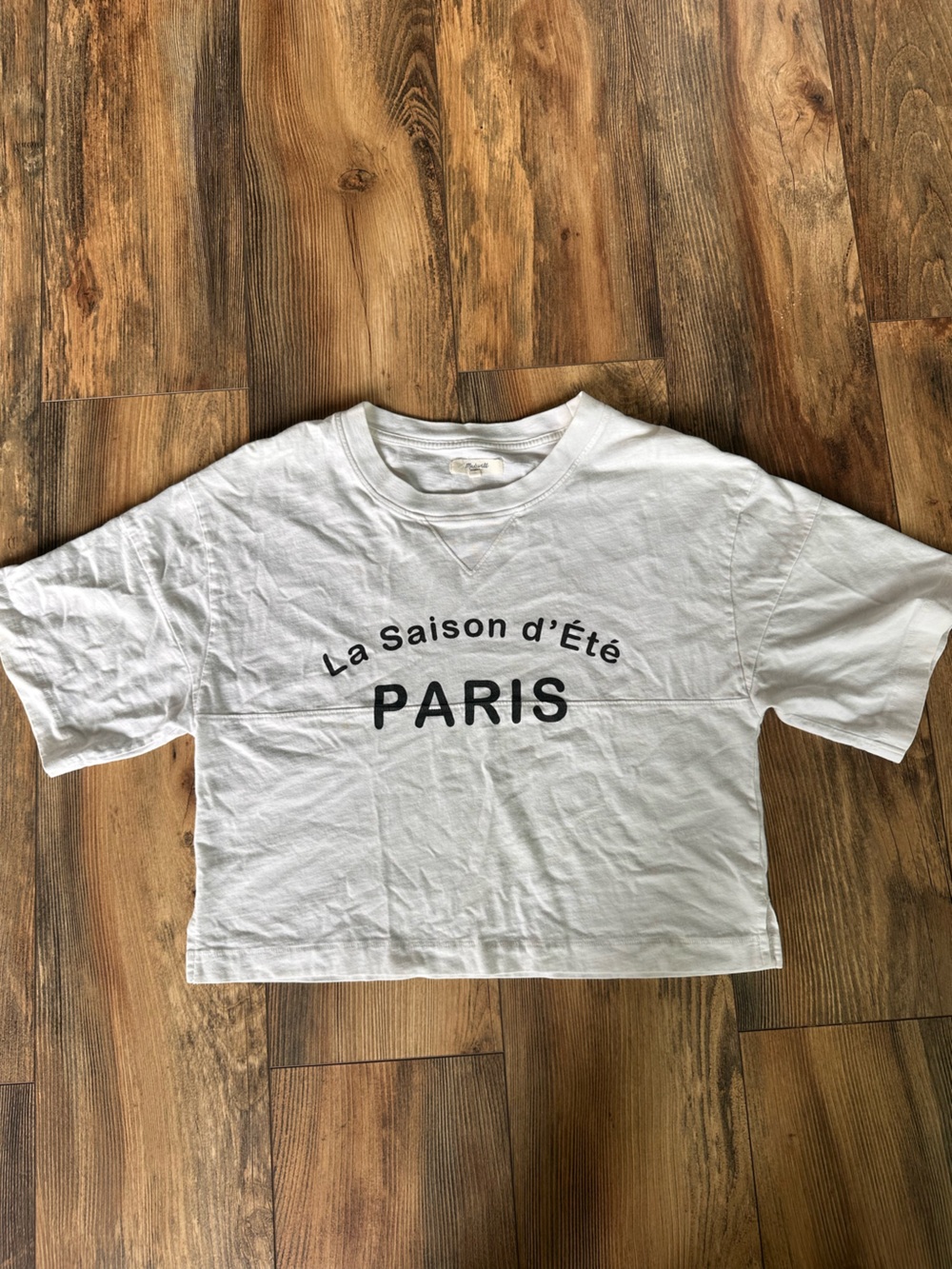 Madewell White Graphic 'PARIS' Short Sleeve Tee